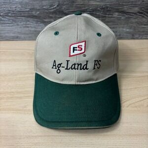 Ag Land FS Hat Cap Strap Back Brown Green Seed Farm One Size Adjustable